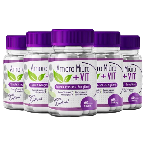 Kit com 5 Potes de Amora Miúra + VIT